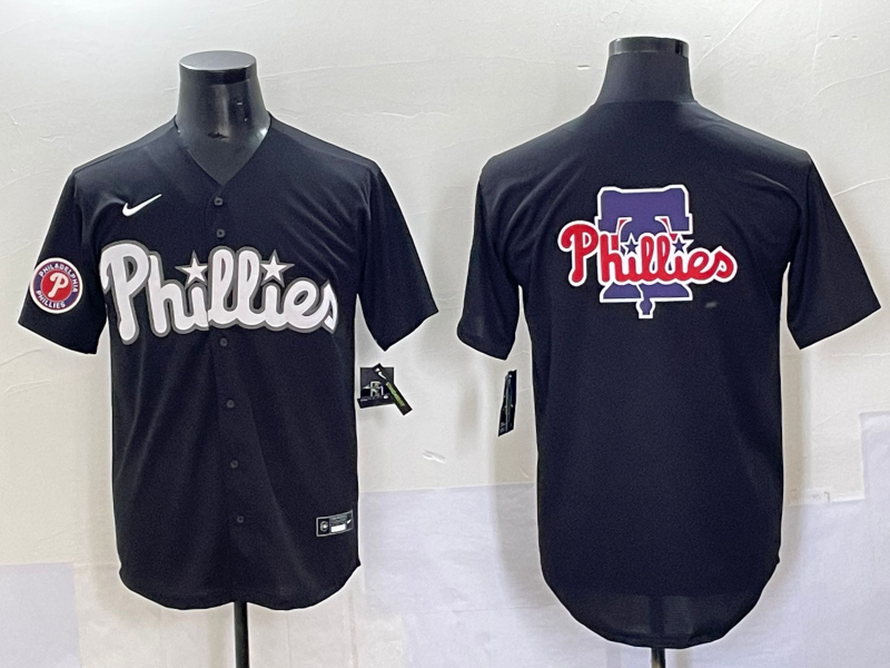 Men Philadelphia Phillies blank Black Seventh generation Joint Name Nike MLB 2025 Jersey style 5->youth mlb jersey->Youth Jersey